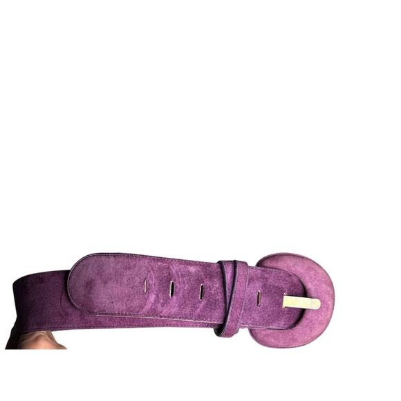 Vintage Jacqueline Ferrar Purple Suede Belt Made in USA Sz M 33–35 Boho Luxe